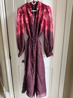 Ever New Plum Maxi Dress with Pink Floral Ombre Bodice